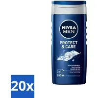 Nivea 20 x Men Douchegel Protect & Care 250 ml - Douchegel Voor Mannen - Aloë Vera Douchegel - Hydraatende Douchegel - Verzorging Lichaam En Haar - PH-huidneutraal