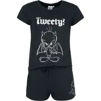 Looney Tunes Pyjama - Tweety - S tot M - voor Vrouwen - zwart - Maat M