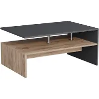 Vicco Amato Salontafel – 90 x 52.6 cm Antraciet/gouden eik
