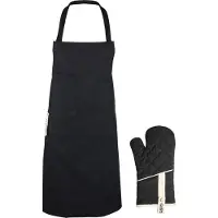 Gusta - Barbecue Schort en Ovenwant Giftset - Zwart
