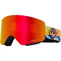 Dragon - Skibrillen - R1 OTG Pow Collab - Lumalens Red Ion + Lumalens Flash Blue voor Unisex - Rood