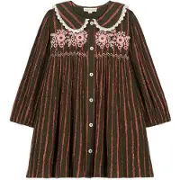 Louise Misha Dress Marlotta Khaki Copper Stripes Maat: 4Y | Jurken Outlet | kids | Bruin