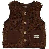 BESS teddy gilet bruin Effen - maat 68 | Gilet van