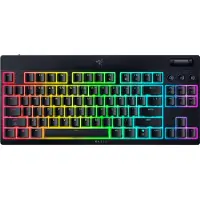 Razer BlackWidow V4 Low-Profile Tenkeyless HyperSpeed, Tenkeyless (80 - 87%), Bekabeld & Draadloos, USB + RF Draadloos + Bluetooth, Mechanische schakelaar, Zwart