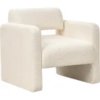 Beliani HALLSBERG - Fauteuil - Gebroken wit - Bouclé