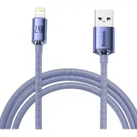 Baseus Crystal Shine Series Fast Charging Data Cable USB to iP 2.4A 2m Purple