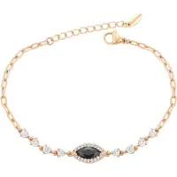 Faina Armband rose-goud / zwart / transparant