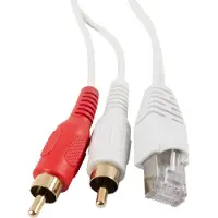 BOSSCOM RJ45 - Tulp stereo (m) kabel voor B&O | wit | 20 meter