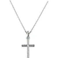 The Jewelry Collection Zilver Gerhodineerde Collier kruis 1 1329787