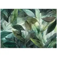 WALLARENA - Fotobehang - 200x140 cm - Fototapete bladeren natuur jungle slaapkamer woonkamer vliesbehang