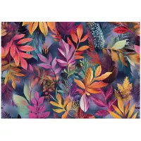 WALLARENA - Fotobehang - 350x250 cm - abstract bladeren ontwerp voor slaapkamer en woonkamer, vliesbehang