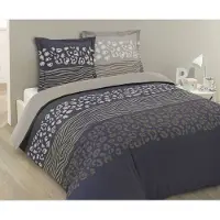 Vision Home VISION Wild - Tweezijdig omkeerbaar Dekbedovertrekset - 100% katoen: zacht en soepel - Tweepersoons - Dekbedovertrek 200 x 200 cm met 2 bijhorende slopen - Beige / Grijs - Oekotex gecertificeerd