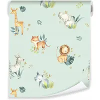 WALLARENA - Behang - Breedte 50 cm - dierenprint - Geschikt voor kinderkamers - 10m