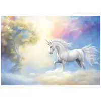 WALLARENA - Fotobehang - 350x250 cm - fotobehang voor meisjes met een eenhoorn en de lucht