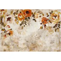 WALLARENA - Fotobehang - 200x140 cm - Vintage rozen op beton voor slaapkamer en woonkamer