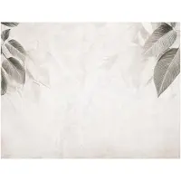WALLARENA - Fotobehang - 200x140 cm - Betonnen bladeren grijs op vliesbehang voor slaapkamer en salon