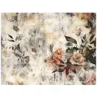 WALLARENA - Fotobehang - 200x140 cm - Vintage bloemen betonbeige voor slaapkamer en woonkamer