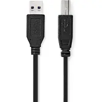 Nedis USB-A - USB-B kabel | USB3.0 5 Gbps | tot 2A | zwart | 2 meter