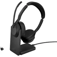 Jabra Evolve2 55 Link 380/390a UC Stereo On Ear headset Kabel Stereo Zwart Noise Cancelling Headset Computer