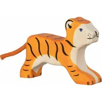 Holztiger Wildernis - Tijger Klein - 10X3X7Cm - Houten Figuur - Handgemaakt