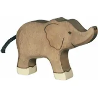 Holztiger Houten figuur - - Jungle dieren - Kleine olifant - Unisex - 24 maanden - 2 jaar - Grijs