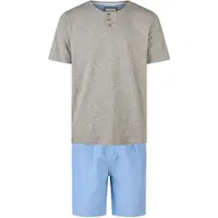 Phil&Co. Pyjama kort lichtblauw / grijs gemêleerd