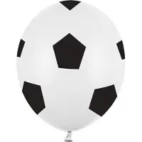 Party Deco Ballonnen Voetbal (6 stuks) (Zwart/wit)