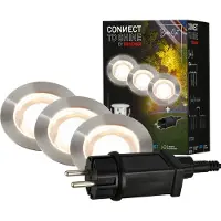 Briloner LED inbouwspot 3912032 IP67 12V 3x-starterset Ø3cm roestvrij staal, alu / grijs / zink, Roestvrij staal, Modern, LED inbouwspot