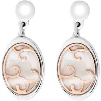 Orphelia 'Jarina' Dames 925 Sterling Zilver Oorbellen - Zilver/Roze ZO-7165