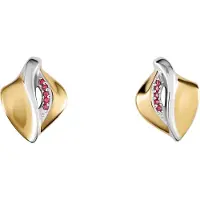 Orphelia 'Anet' Dames 925 Sterling Zilveren Oorbellen - Zilver/Goud ZO-7520/G