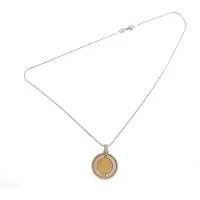 Orphelia Dames 925 Sterling Zilveren Hanger met Ketting - Zilver/Goud ZK-2634