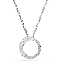 Swarovski Ketting 'Matrix' zilver / parelwit