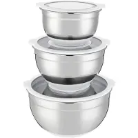 Arthur Martin Saladekomset - - AM486 - 16-20-24 cm - Luchtdichte deksels - Roestvrij staal - Antislip siliconen bodem