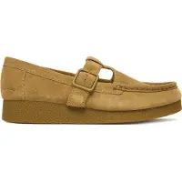 Clarks Dames Wallabee bruin leren schoenen (36), 1 tot 3 cm, Gesp, Casual 26183152