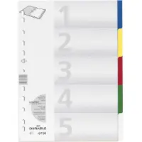 Durable Blanco tabbladen A4 Kleurenassortiment 5 tabs PP (Polypropeen) 11 Gaten 6730