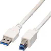 Value USB-A naar USB-B kabel - USB3.0 - tot 2A / wit - 0,80 meter