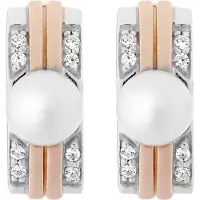 Orphelia 'Lea' Vrouwen 925 Sterling Zilveren Stud Oorbellen - Zilver/Roze ZO-7284