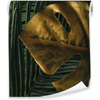 WALLARENA - Behang - Breedte 50 cm - bladeren patroon - Geschikt voor woonkamers en slaapkamers - 10m
