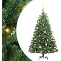 vidaXL Kunstmatige Hinged Kerstboom Groen 120 cm PVC en Metalen