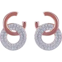 Orphelia 'Carleen' Dames 925 Sterling Zilveren Dangle Oorbellen - Roze ZO-7440