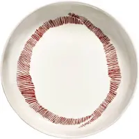 Serax Feast Diep Bord Strepen - Set van 2 White|Red Stripes