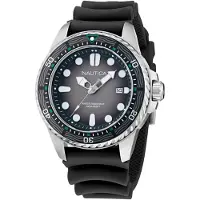Nautica Nct Sea Dive Quartz Analoog Horloge Zwart Material 100% Roestvrij Staal & 100% Siliconaarmband 44 mm NAPSDF501