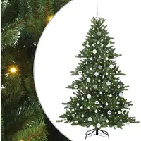vidaXL Kunstmatige Hinged Kerstboom Groen 180 cm PVC en Staal
