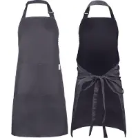 Castagnola keukenschort - Water- en vuilafstotend - Professioneel Kookschort - BBQ Schort voor Dames en Heren - Unisex - Verstelbare Gesp - Extra Grote Vakken - Grijs