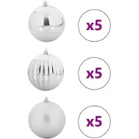 vidaXL Kerstbal Set XL 15 st zilver Ø 10 cm Kunststof