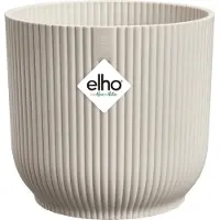 Elho Vibes Fold Rond Mini 11 - Bloempot voor Binnen - 100% Gerecycled Plastic - Ø 11.1 x H 10.5 cm - Linen white