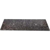 Saniclass Noche Topblad - 140x46cm - zonder kraangaten - 2 sifon-uitsparingen - gemeleerd natuursteen - Dark Emperador