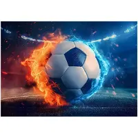 WALLARENA - Fotobehang - 200x140 cm - 3D voetbal thema voor jongens, jeugdige uitstraling