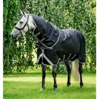 Horseware Bravo 12 Plus Med 250g Zwart/Titanium Grijs & Zilver 72_6'0"