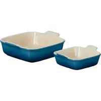 Le Creuset - Ovenschaal Vierkant - Set Van 2 Stuks - Deep teal